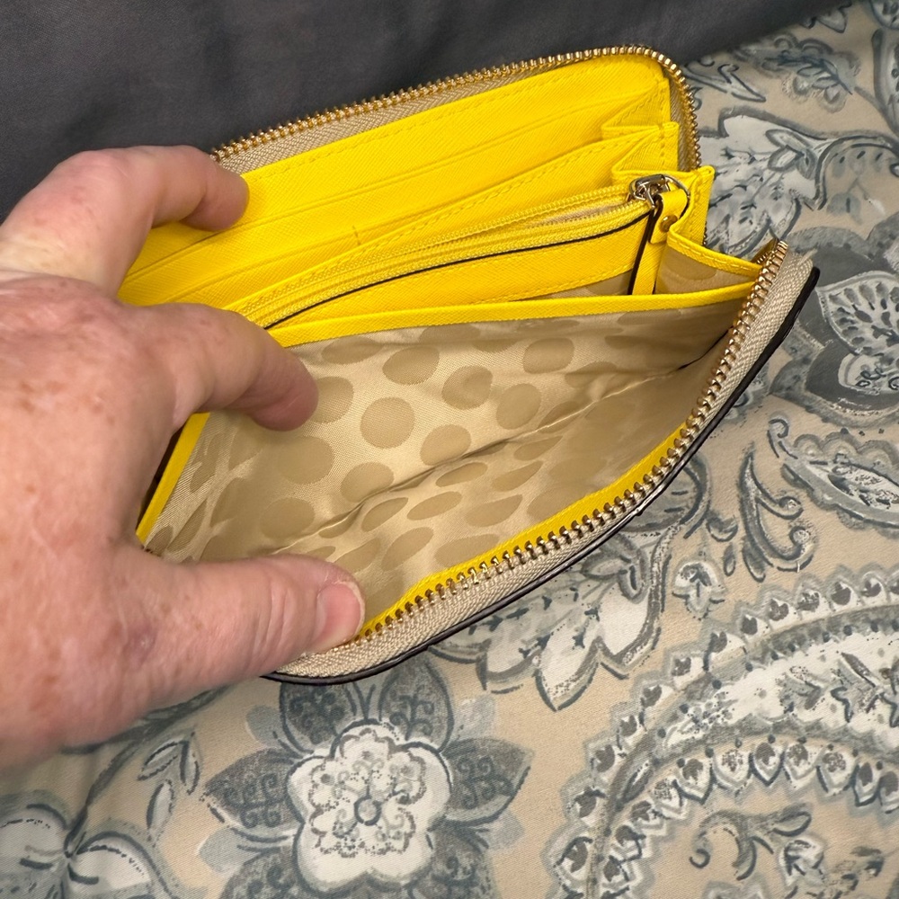 Kate Spade Cream and Yellow Wallet with Bold Stripe - Picture 9 of 10